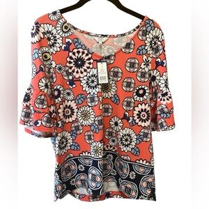 Women’s Crown & Ivy NWT size S.  Pullover with pretty sleeve and colors.